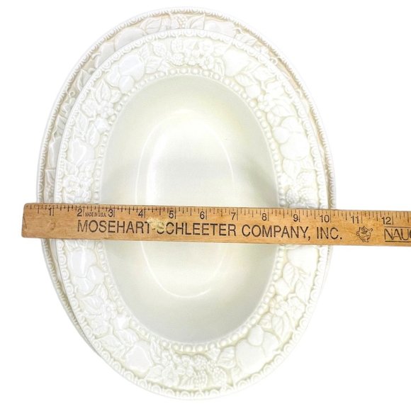 Vintage Vernon ware by Metlox Antiqua Oval Large Platter and Vegetable Bowl Set - Picture 9 of 10